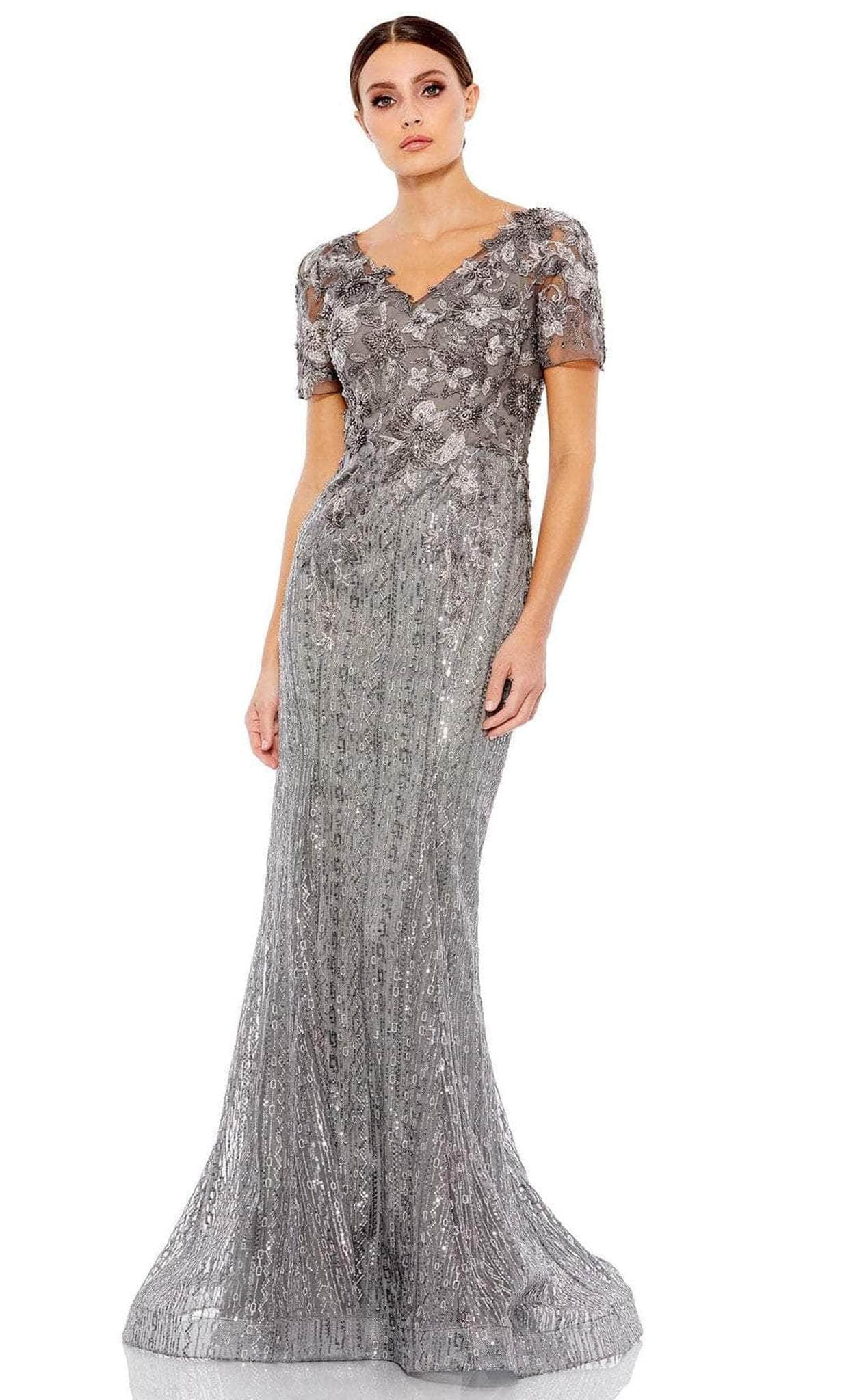Image of Mac Duggal 20282 - V-Neck Embroidered Evening Gown