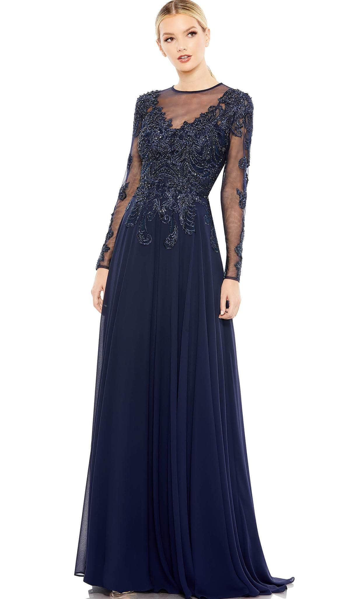 Image of Mac Duggal 20385 - Illusion Jewel Neck Formal Dress