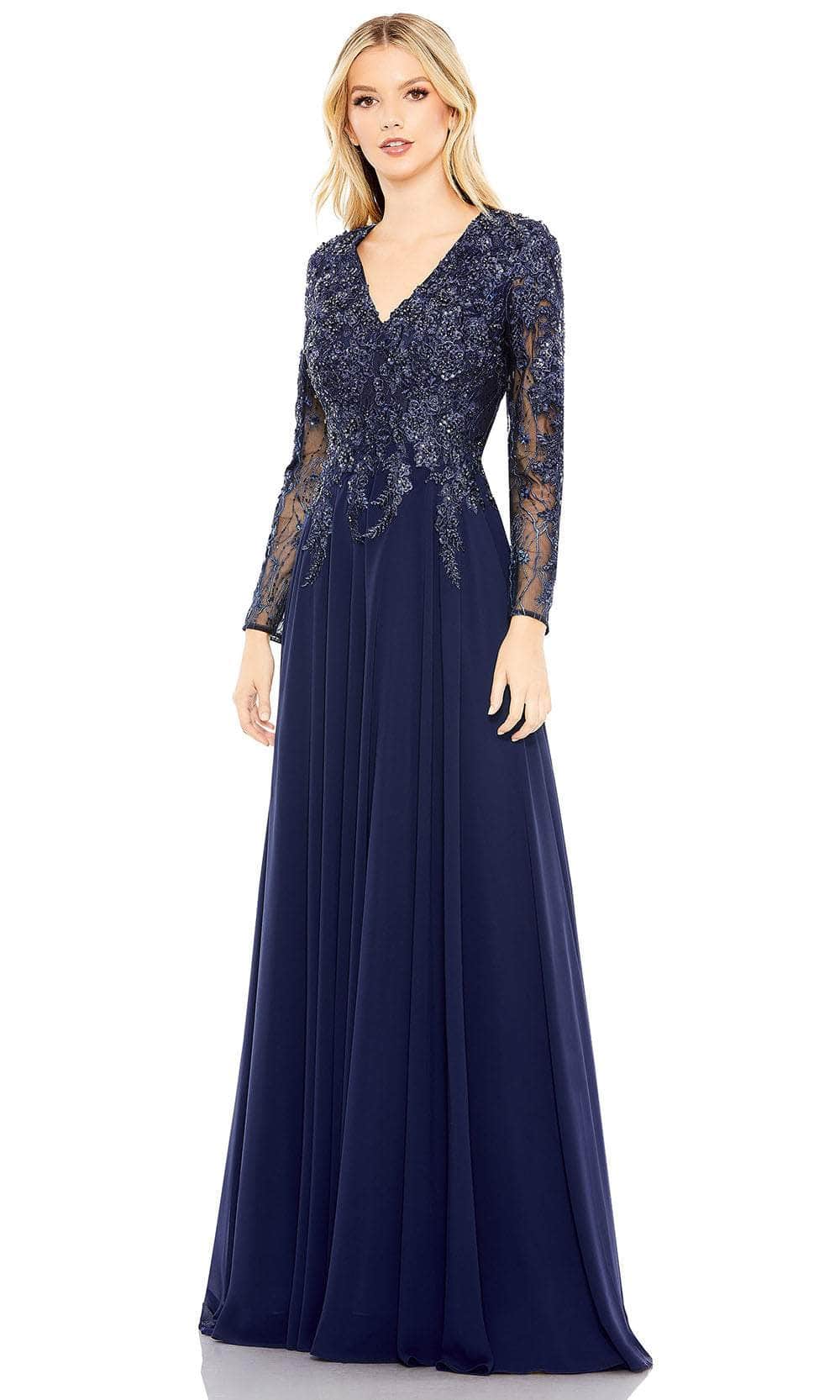 Image of Mac Duggal 20388 - Embroidered Long Sleeve Formal Dress