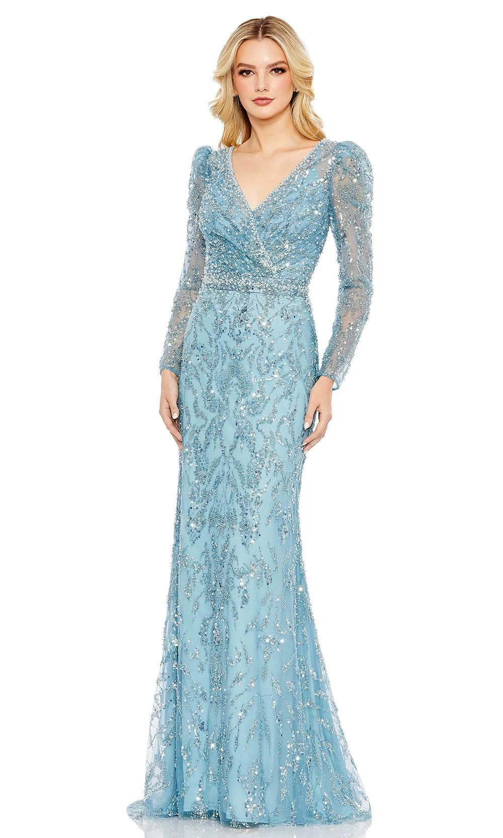 Image of Mac Duggal 20442 - Puff Sleeve Surplice Mother of the Groom Gown