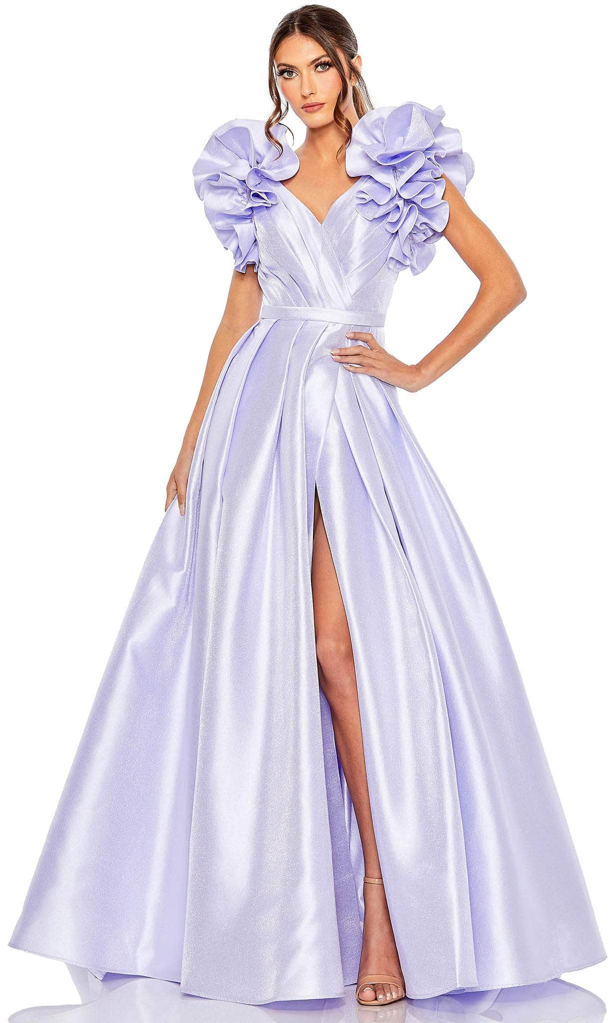 Image of Mac Duggal 20522 - Satin-Crafted Voluminous Long Prom Gown