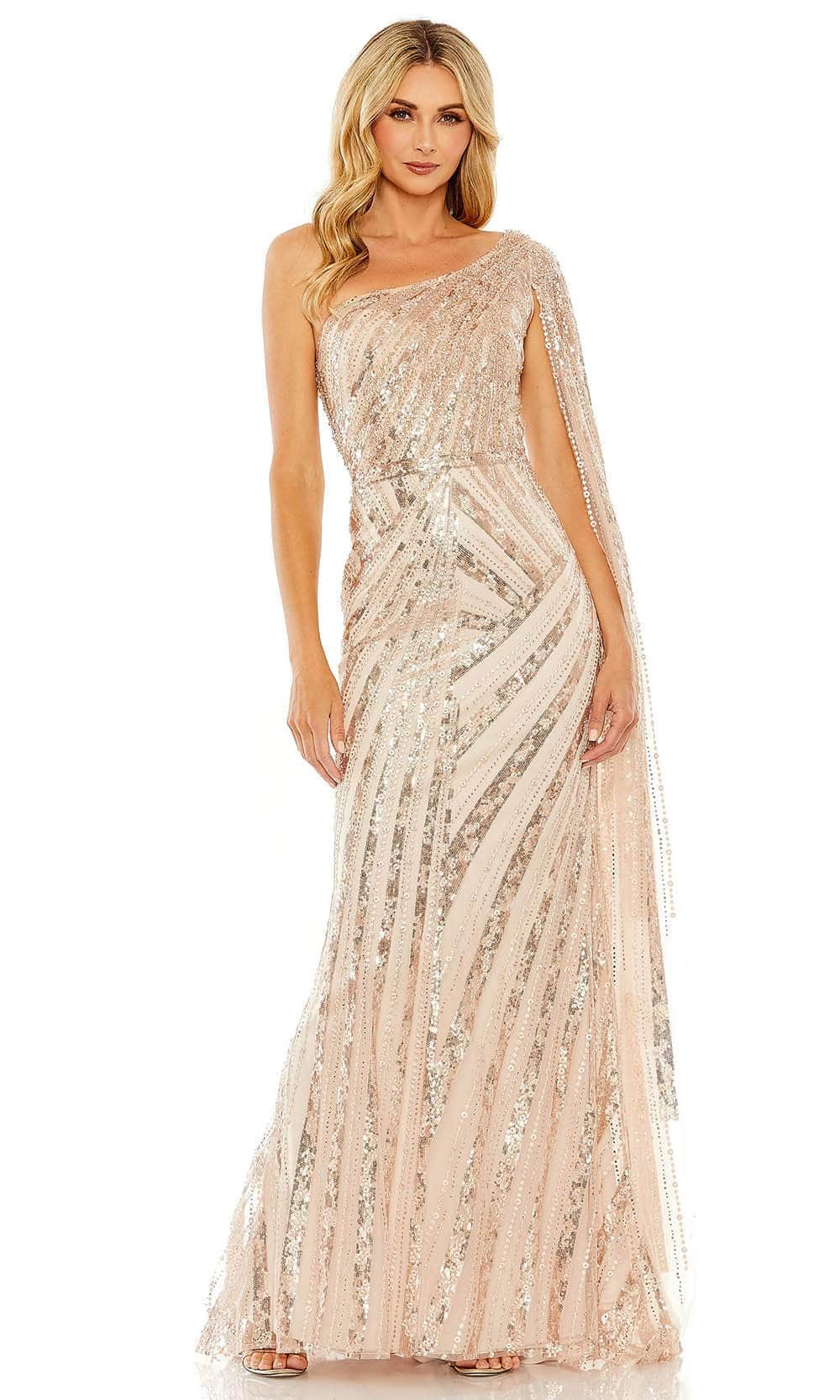 Image of Mac Duggal 20528 - Bead Embellished Asymmetric Evening Dress