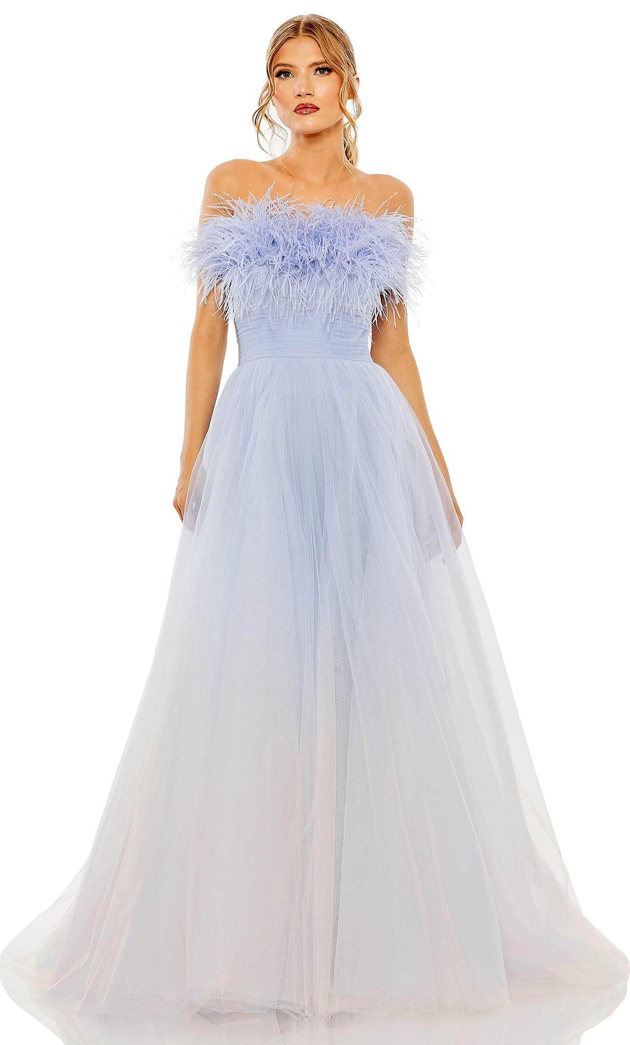 Image of Mac Duggal 20557 - Feather Detailed Strapless Ballgown