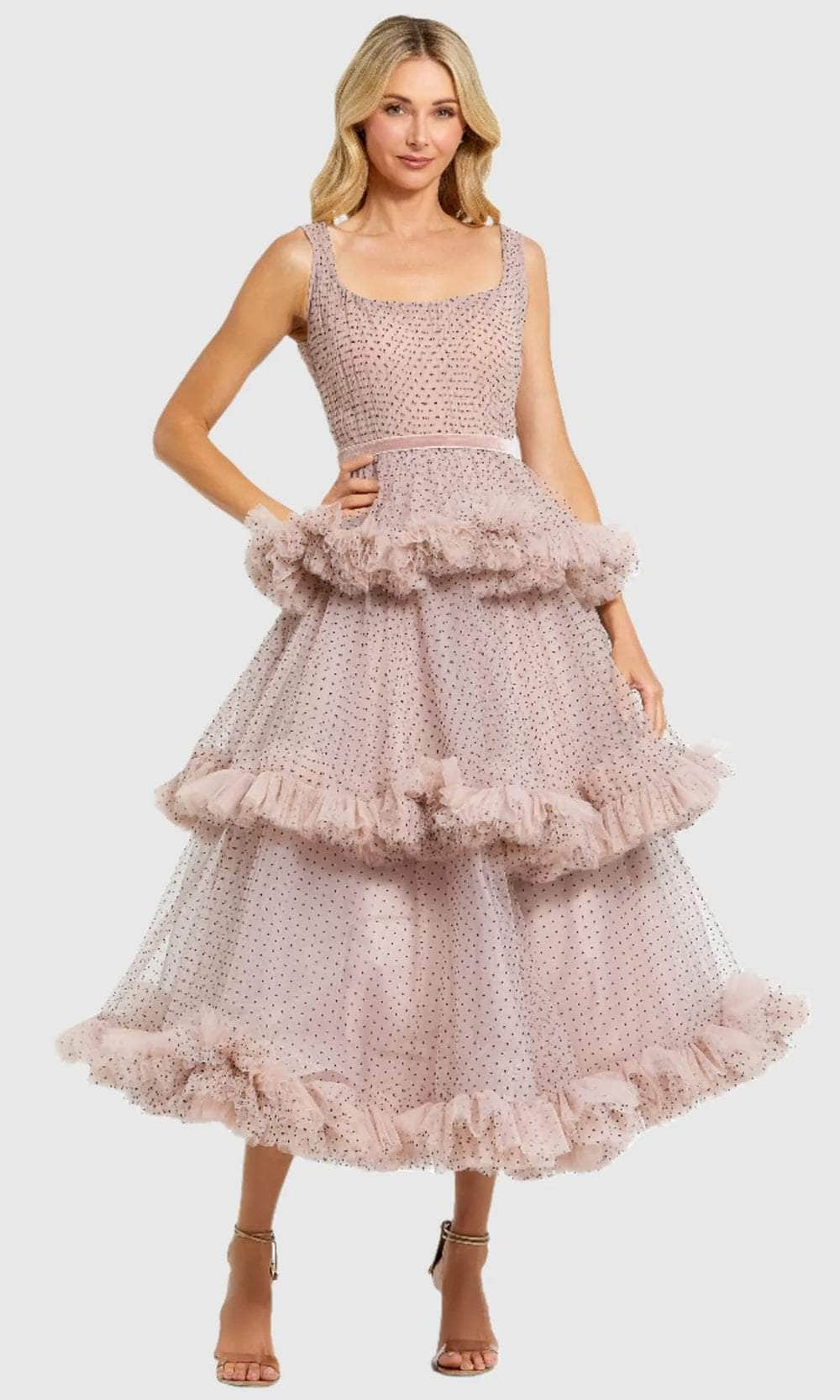 Image of Mac Duggal 20776 - Dot Net Ruffle Dress