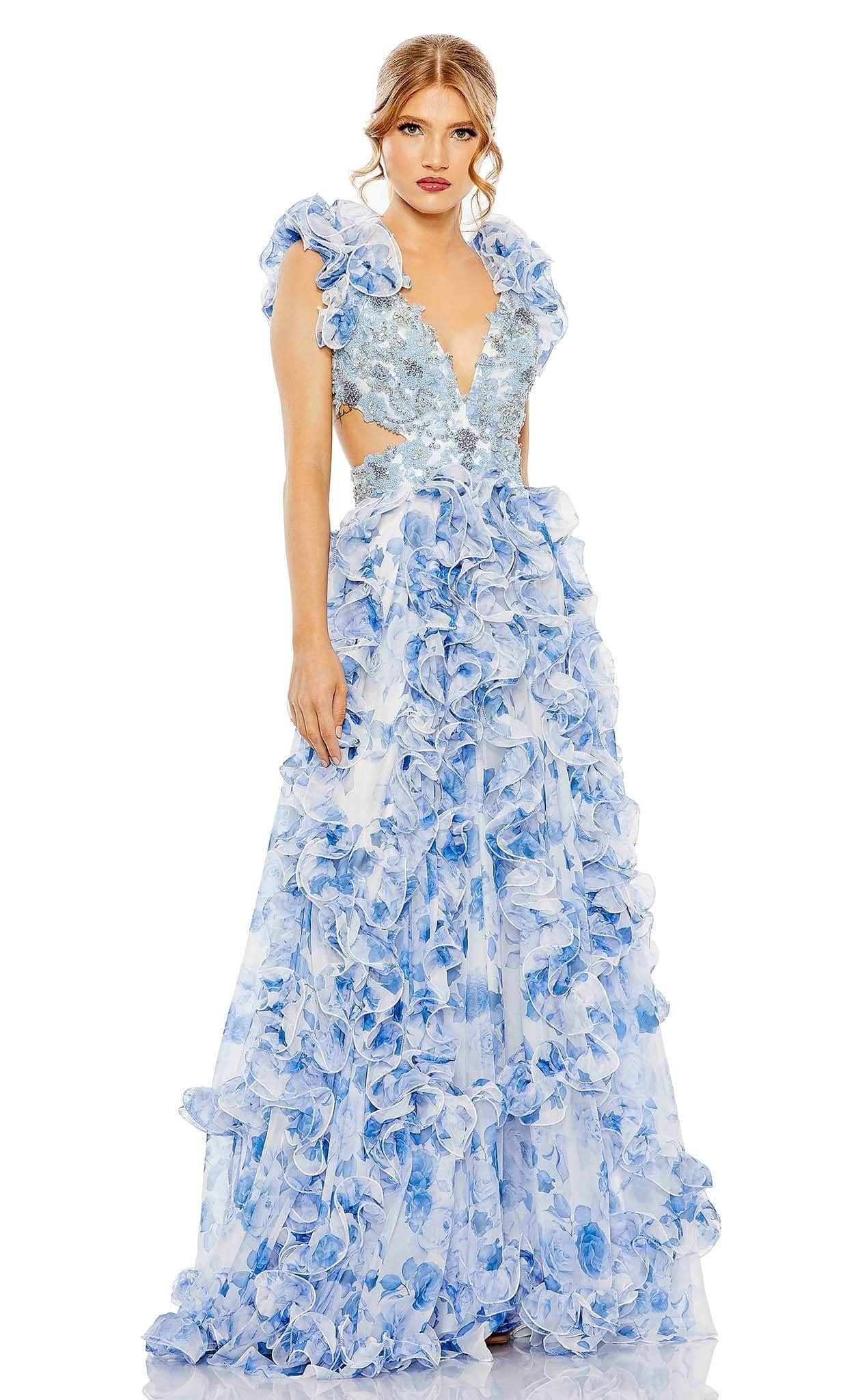 Image of Mac Duggal 2220 - Ruffle-Designed Floral Printed Dress