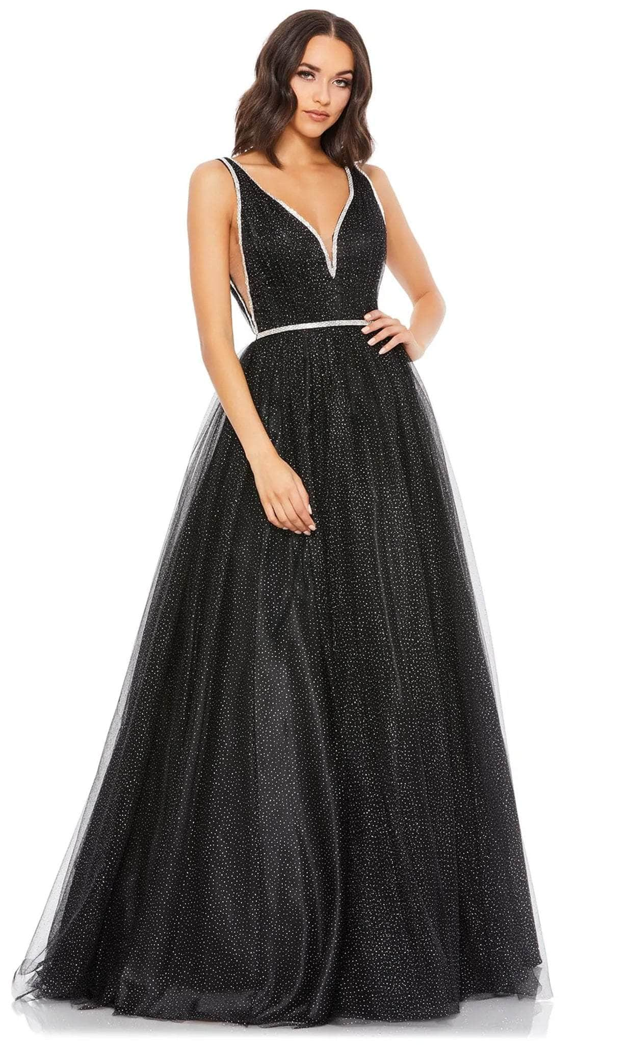 Image of Mac Duggal 30727 - V-neck Sleeveless Ballgown