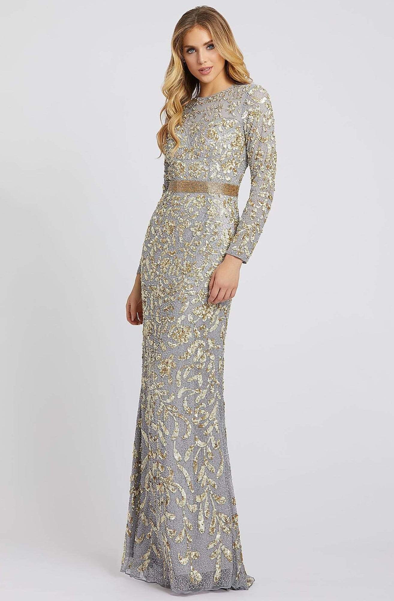 Image of Mac Duggal - 4316D Sequined Mesh Lace Gown