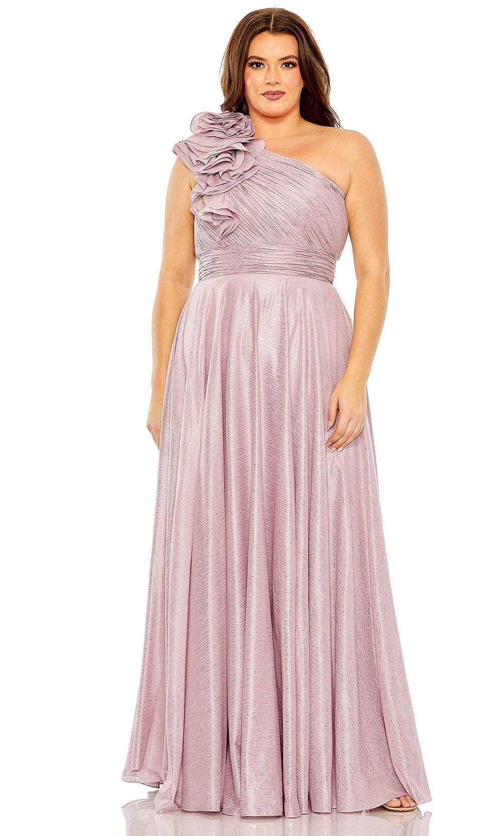 Image of Mac Duggal 49713W - One-Sleeve Ruffled Detail Prom Gown