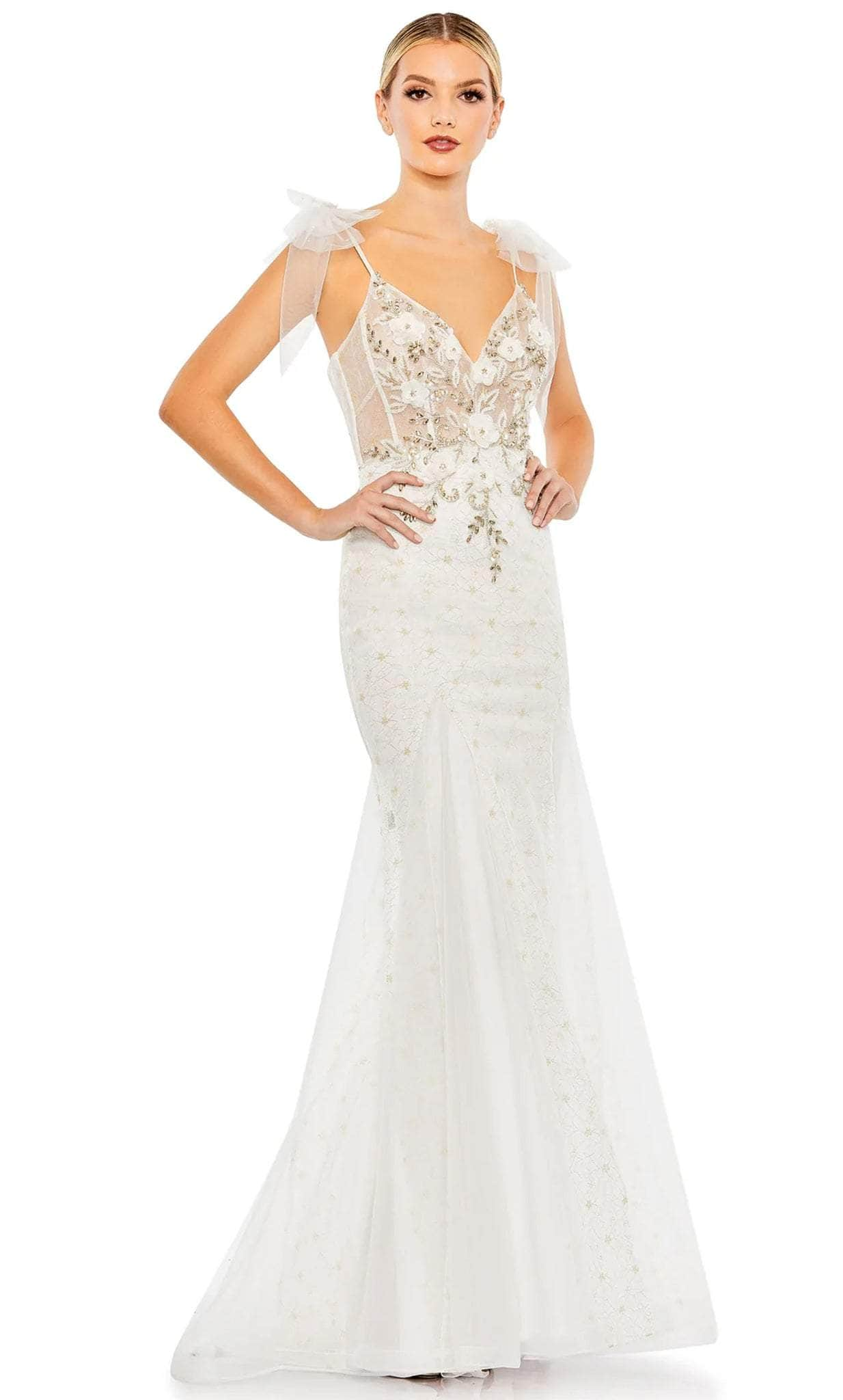 Image of Mac Duggal 50666 - Trumpet Tulle Evening Dress