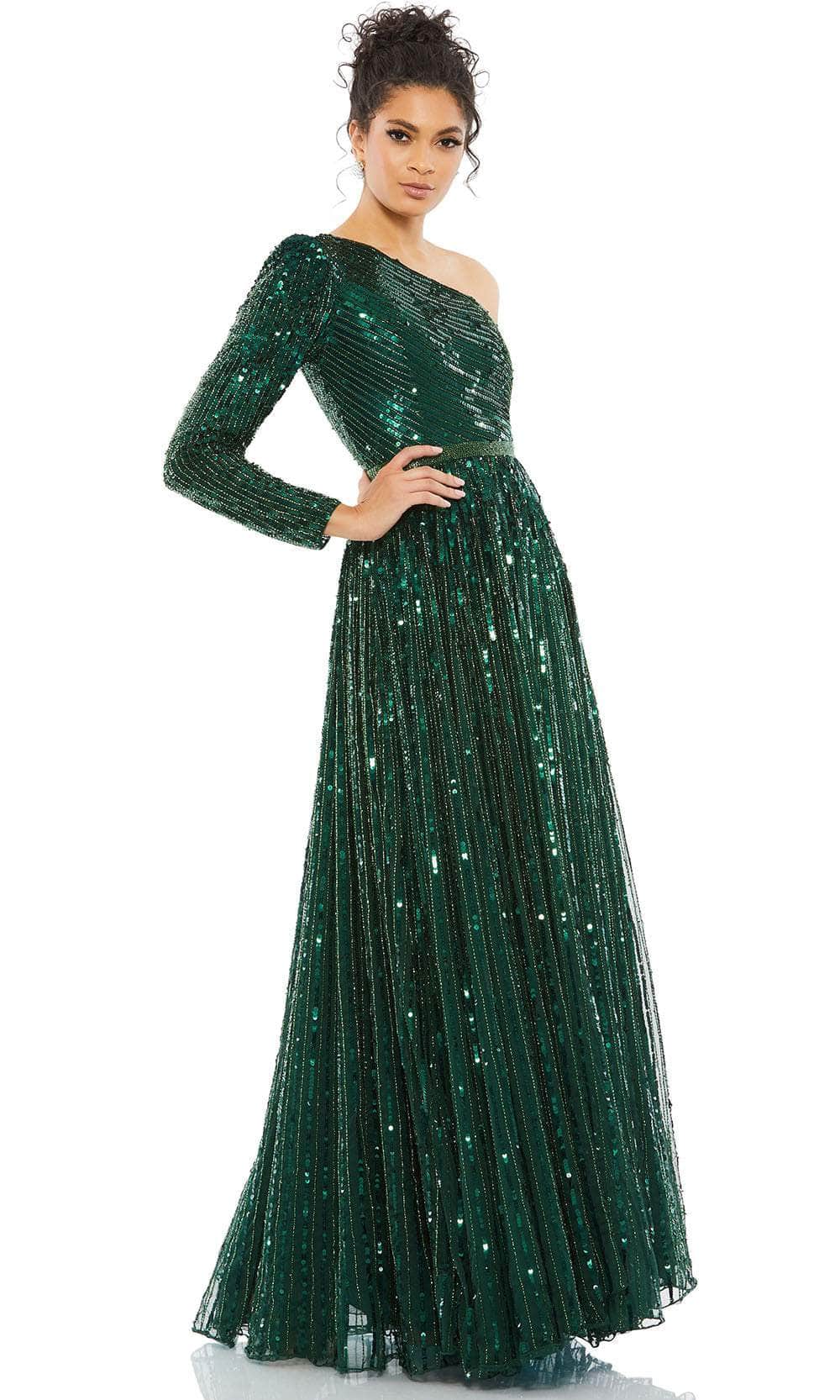 Image of Mac Duggal 5508 - Asymmetrical Sequin Evening Dress