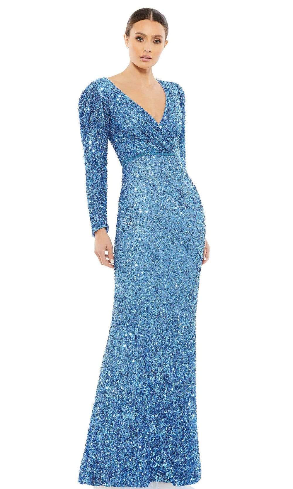 Image of Mac Duggal - 5510 Sequined Long Sleeve Gown