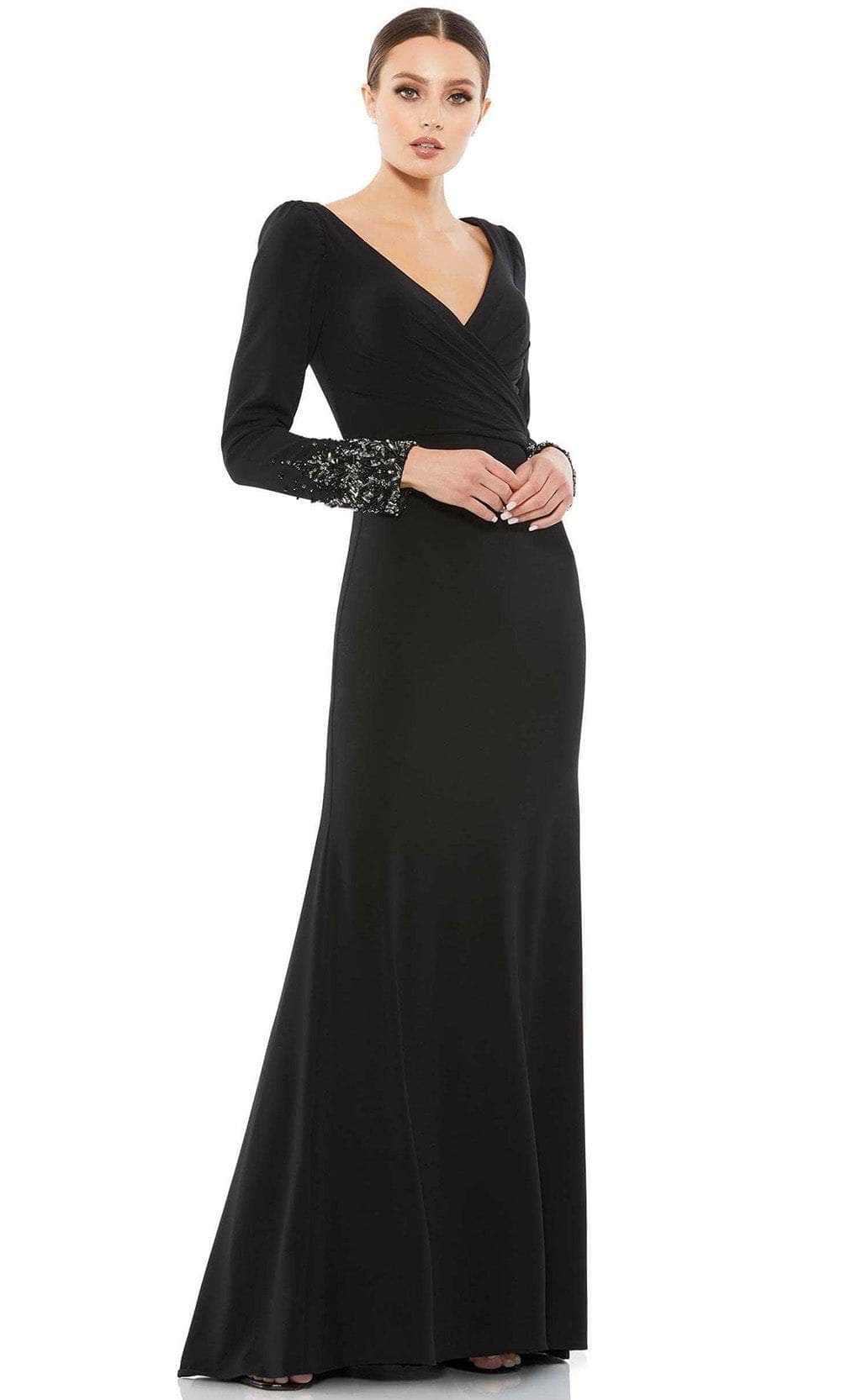 Image of Mac Duggal 55712 - Embellished Long Sleeve Evening Gown
