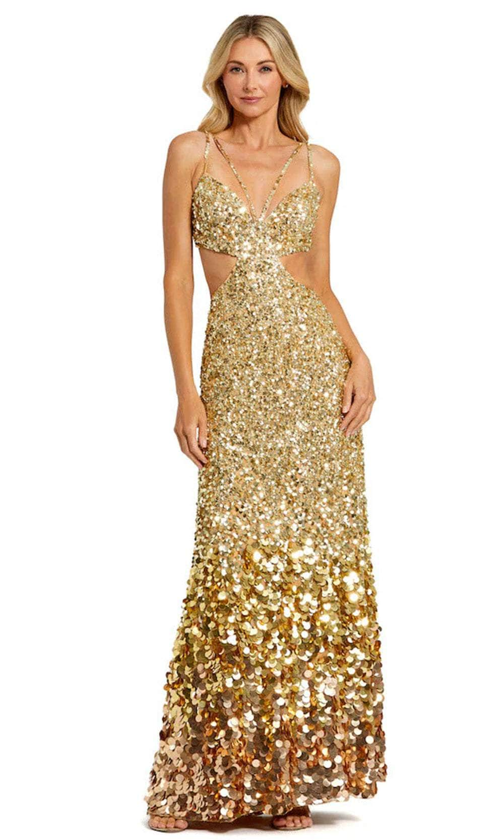 Image of Mac Duggal 6077 - Strappy Sequin Evening Dress