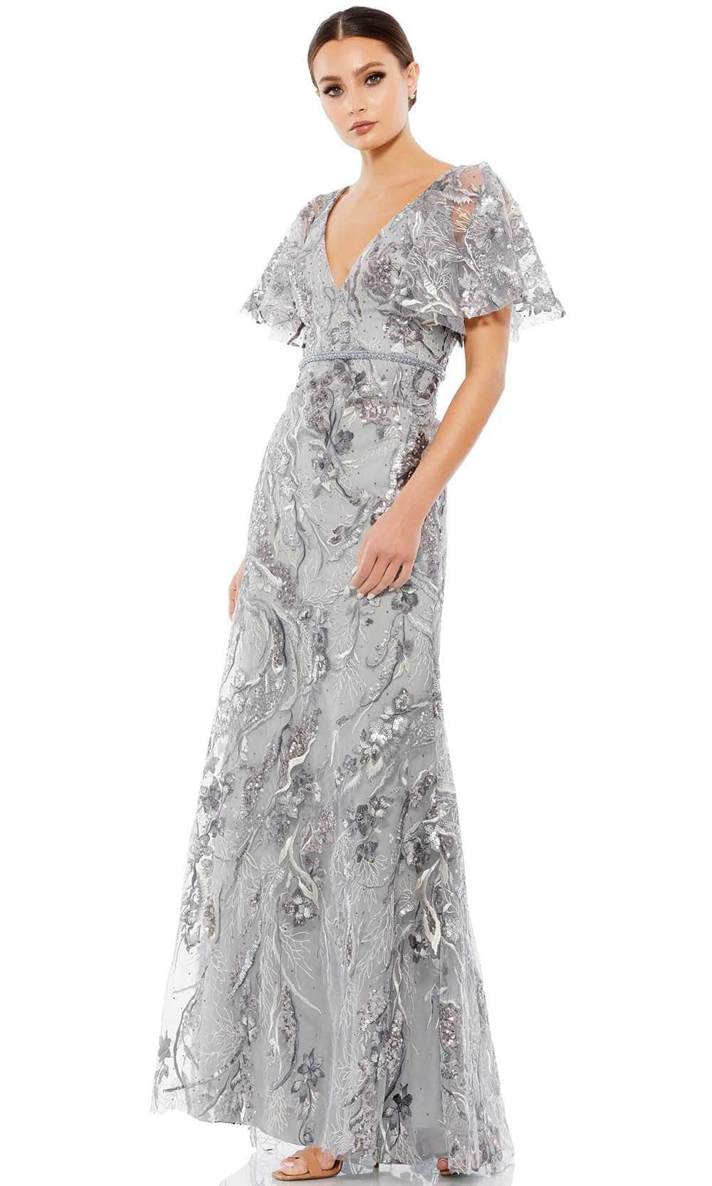 Image of Mac Duggal 67908 - Embellished Short Bell Sleeve Long Dress