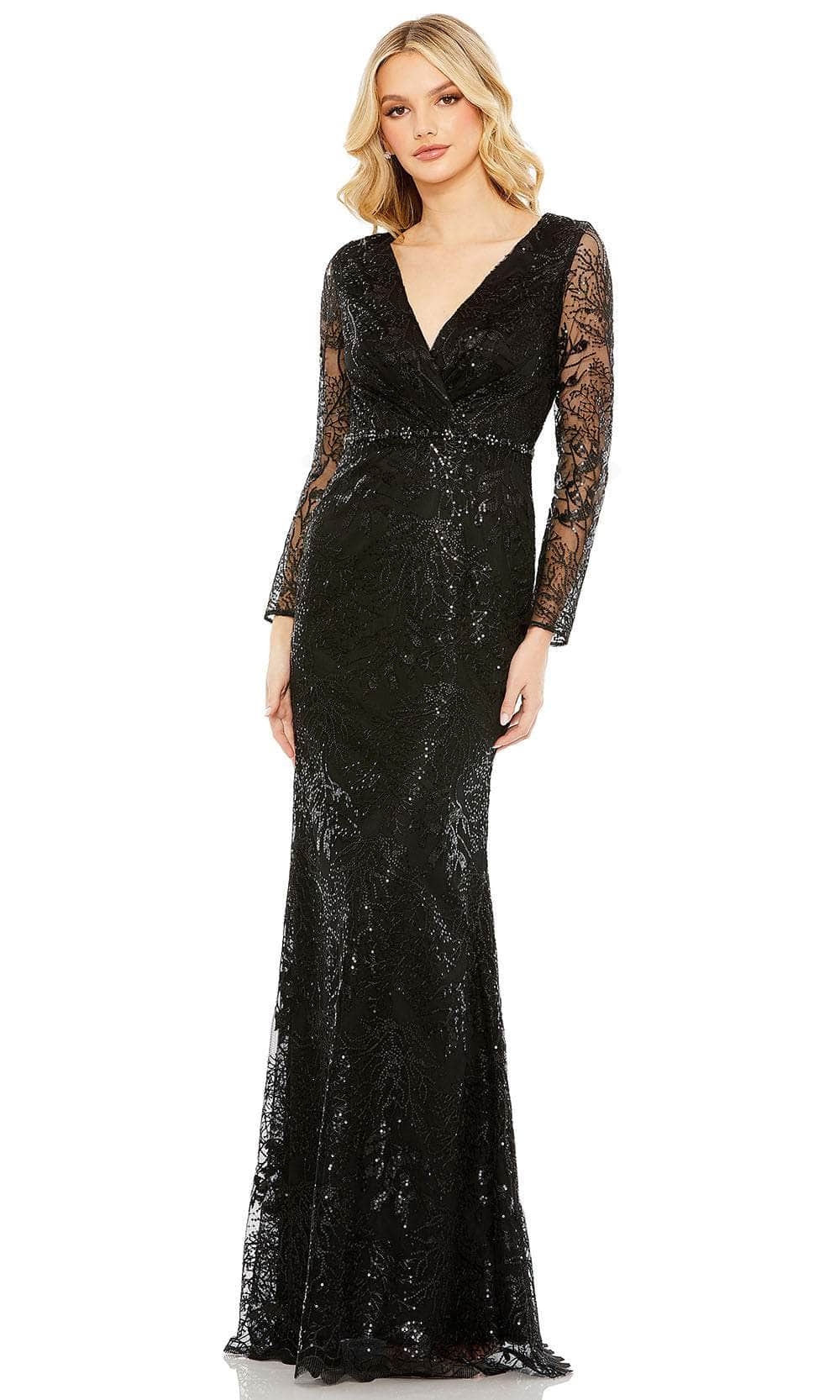 Image of Mac Duggal 68016 - Long Sleeve Embellished Evening Gown