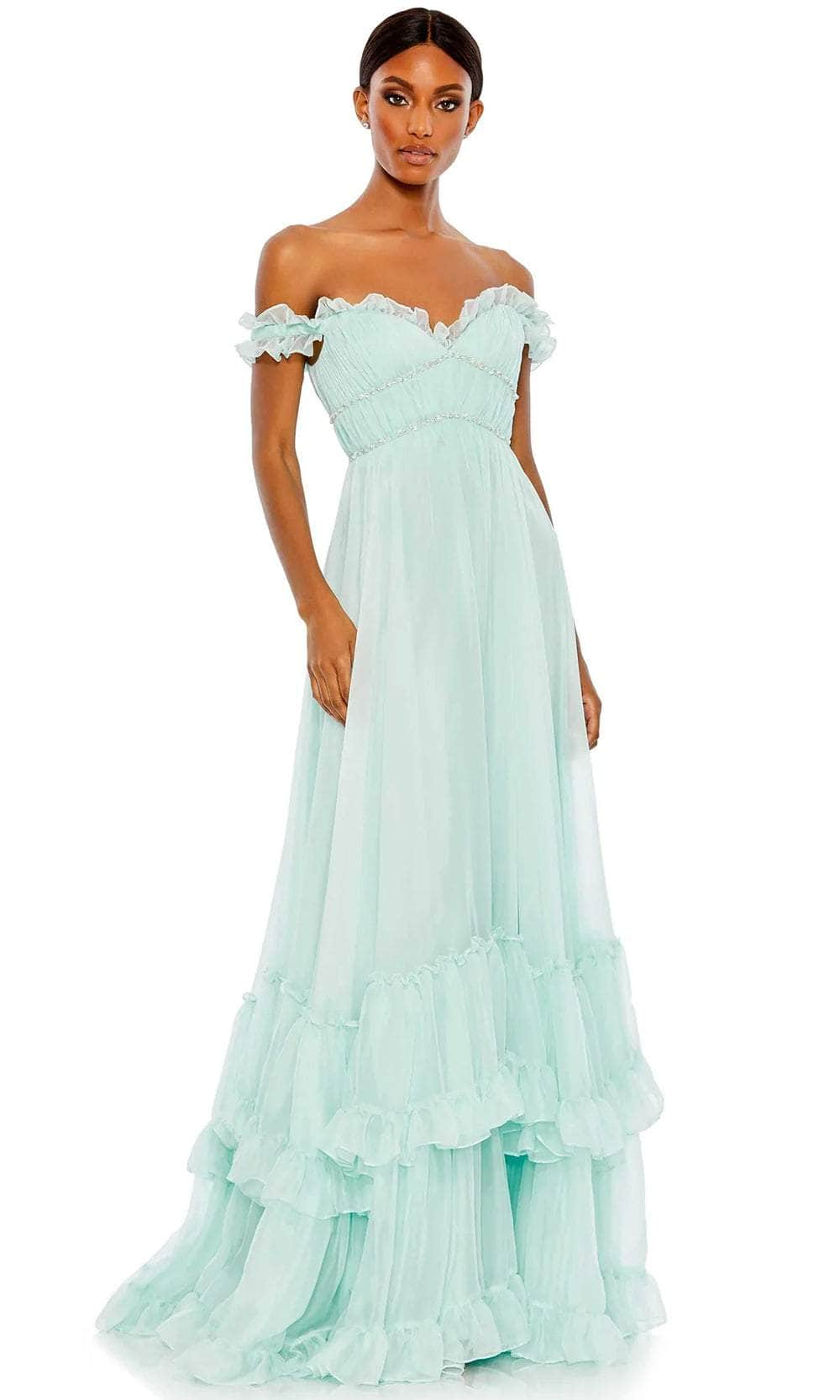 Image of Mac Duggal 68086 - Off Shoulder Ruffled A-Line Prom Dress