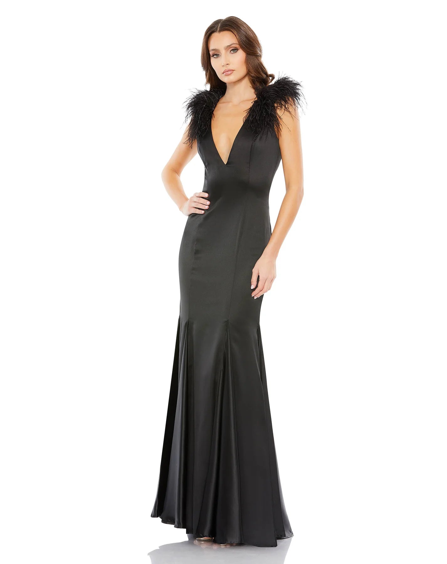 Image of Mac Duggal 68137 - Sleeveless Low-cut V-neck Formal Dress