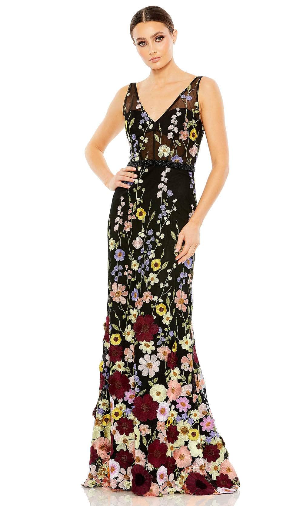 Image of Mac Duggal 68200 - Floral Emboidered Long Dress