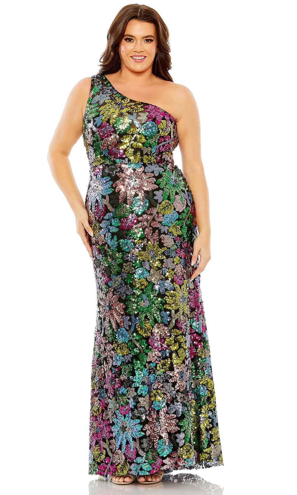 Image of Mac Duggal 68545 - Floral Sequin Gown
