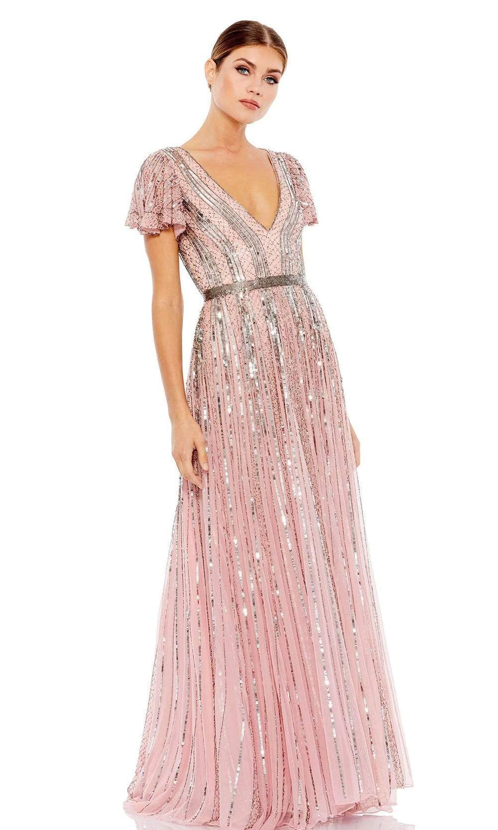 Image of Mac Duggal - 70108 Short Sleeve Embellished Dress