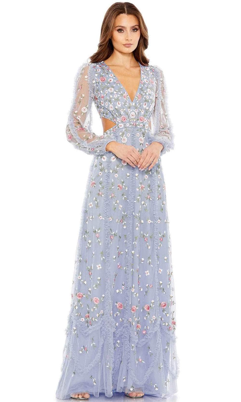 Image of Mac Duggal 70159 - Floral Cutout A-Line Evening Dress