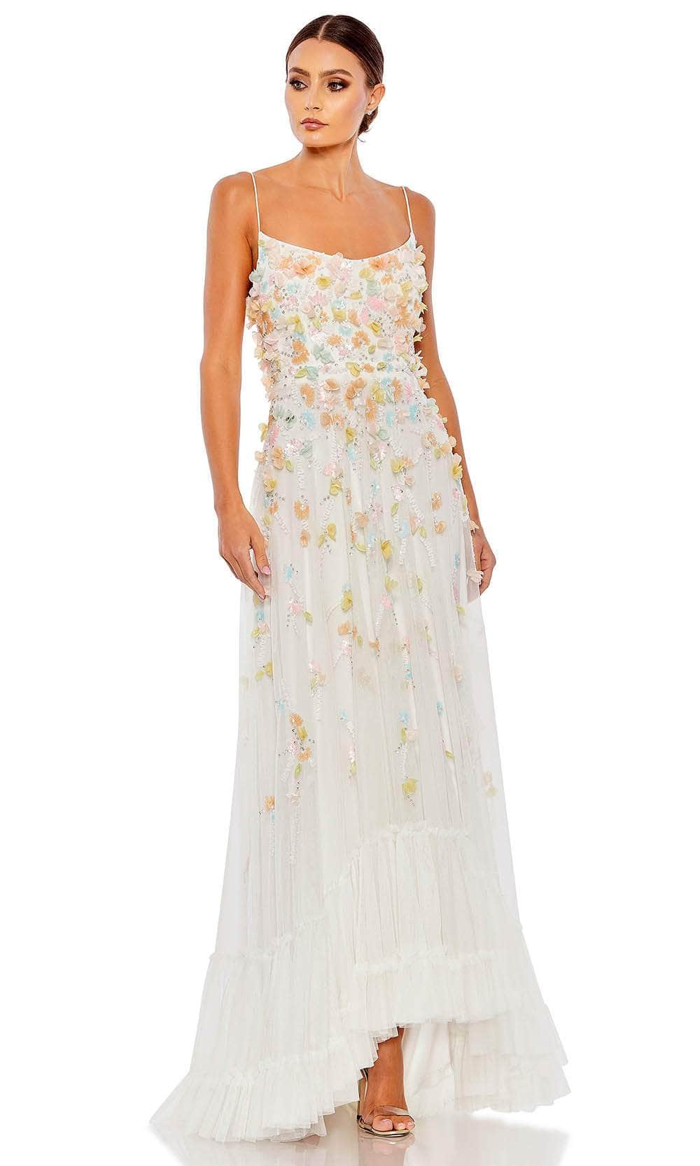 Image of Mac Duggal 9163 - Scoop Floral Ruffled Prom Dress