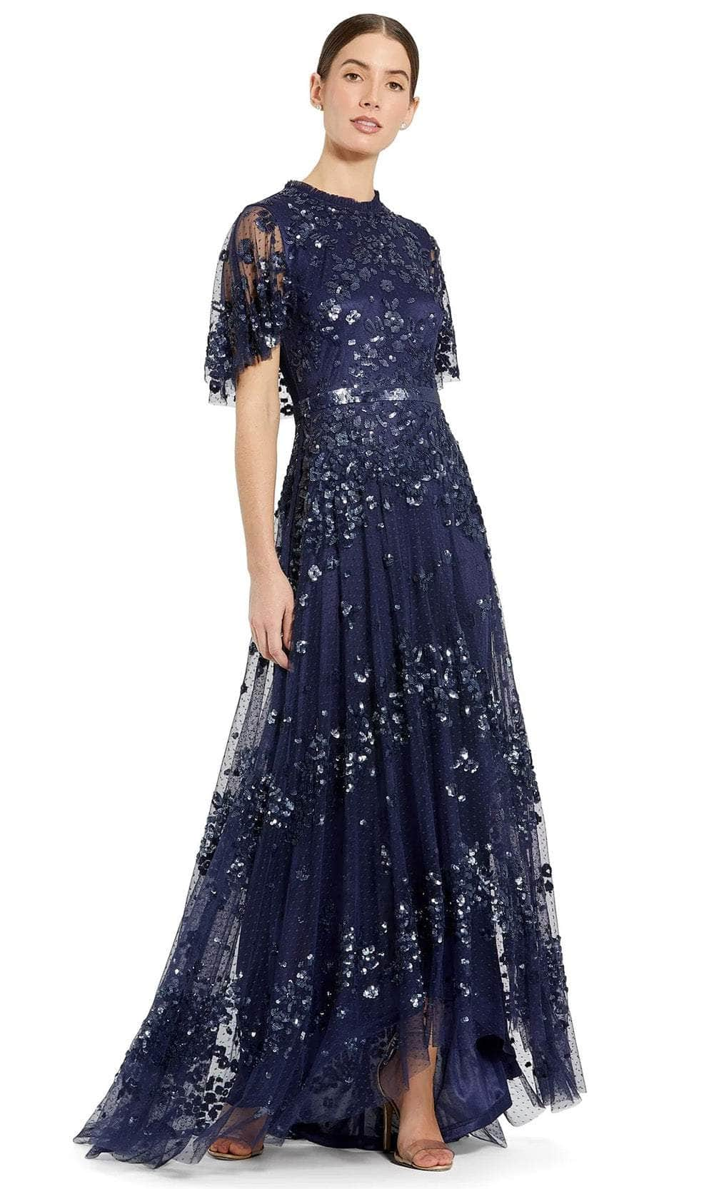 Image of Mac Duggal 9192 - Sequin Sheer Sleeve Evening Gown