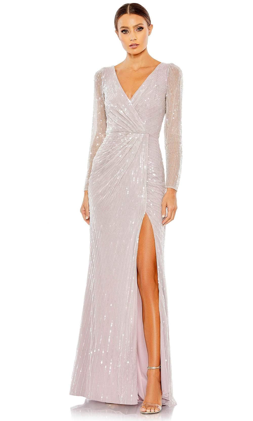 Image of Mac Duggal 93660 - Faux Wrap Sequin Evening Dress
