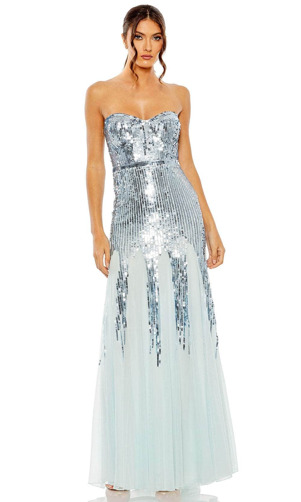 Image of Mac Duggal 93959 - Sequined Strapless Evening Dress