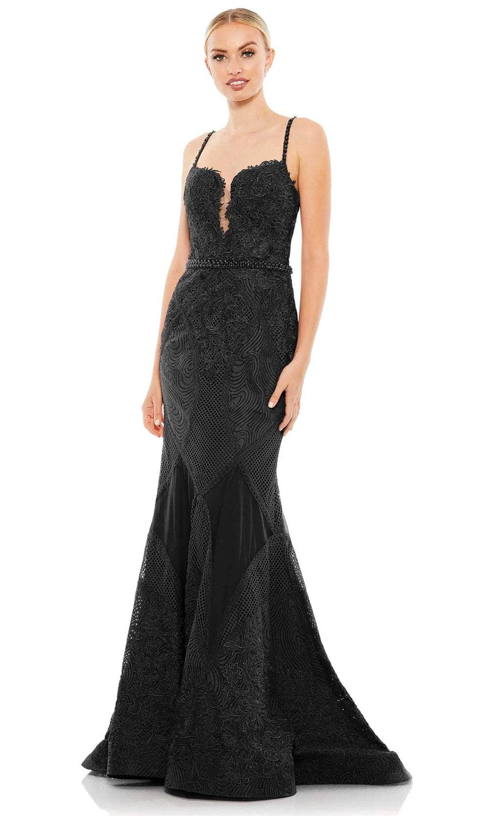 Image of Mac Duggal A79082 - Embroidered Trumpet Evening Gown