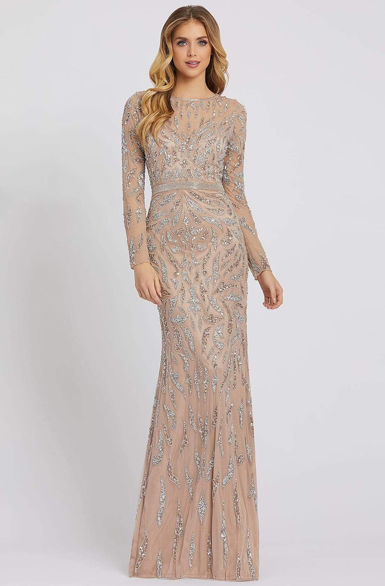 Image of Mac Duggal Evening - 5124D Jewel Long Sleeves Evening Dress