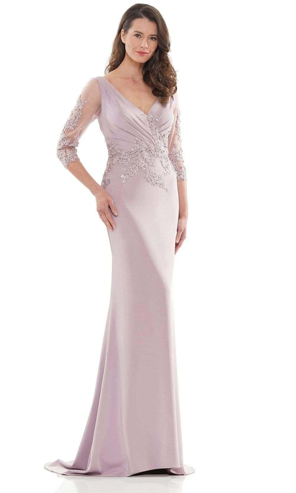 Image of Marsoni by Colors - MV1145 Embroidery Detailed Polished Gown