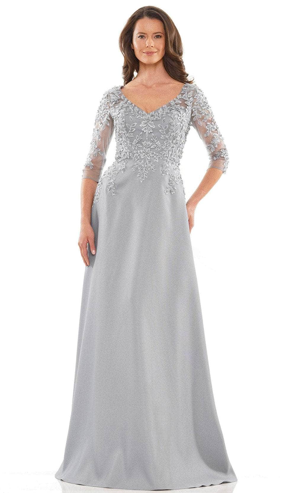 Image of Marsoni by Colors MV1174 - Beaded Applique V-Neck Formal Gown