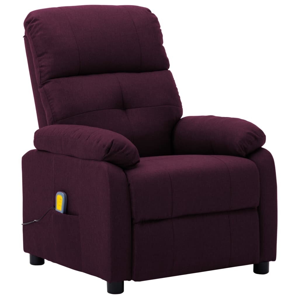 Image of Massage Recliner Chair Purple Fabric
