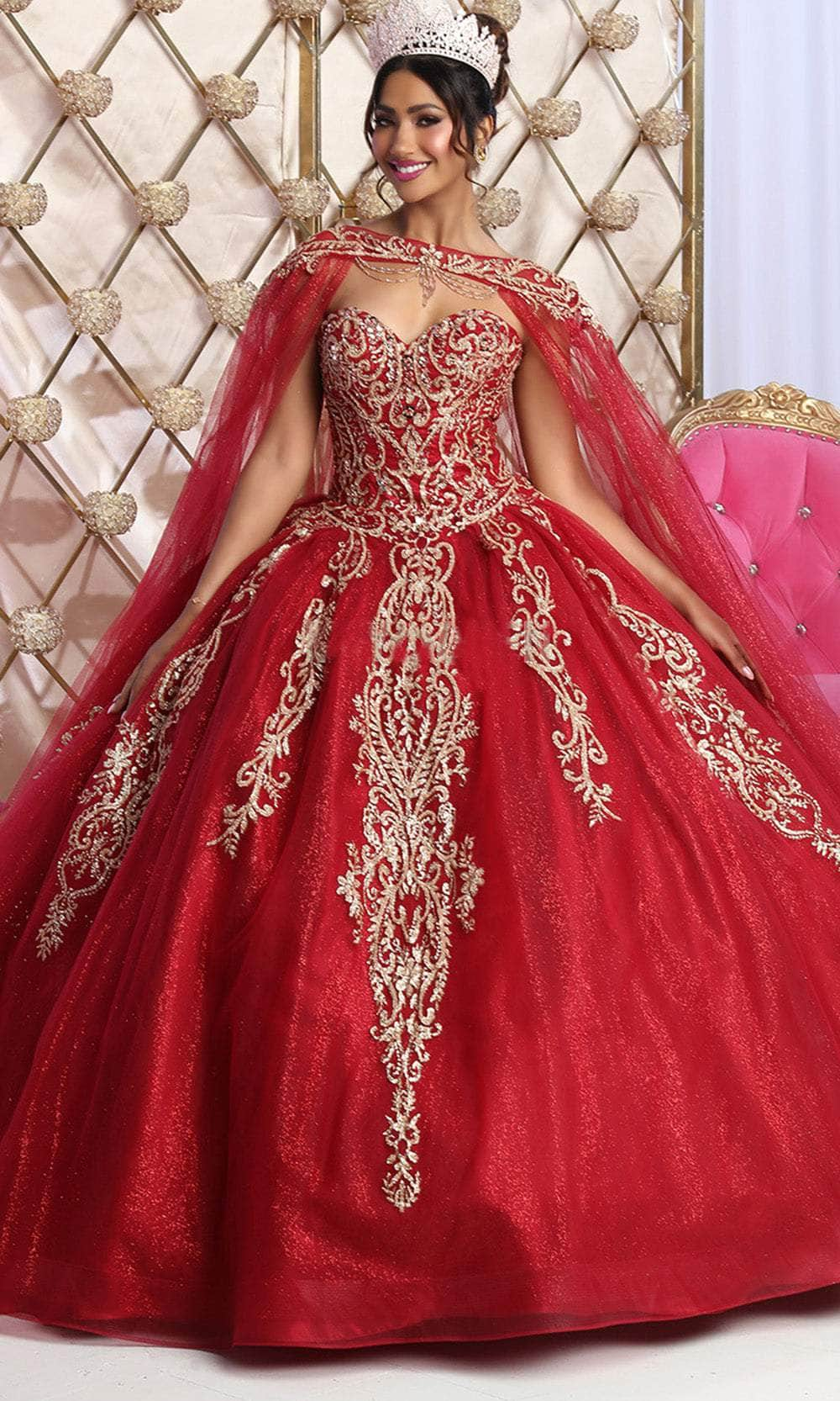 Image of May Queen LK230 - Cape Applique Ballgown