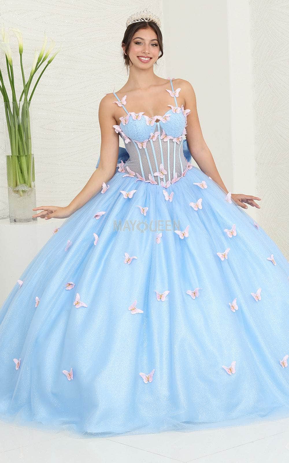 Image of May Queen LK239 - Butterfly Corset Ballgown