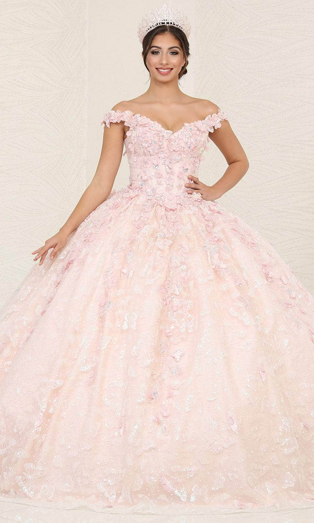 Image of May Queen LK259 - Floral Accented Ballgown