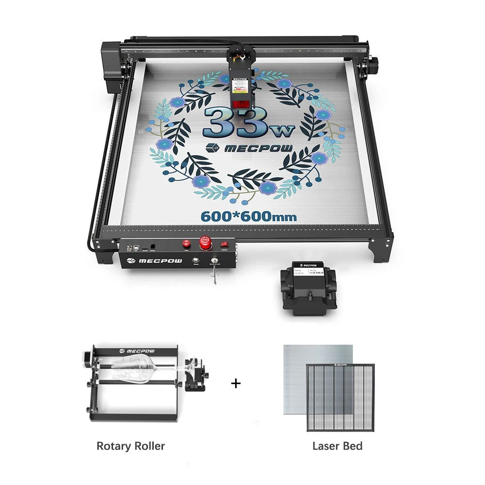 Image of Mecpow X5 Pro 33W Laser + Rotary Roller + Laser Bed