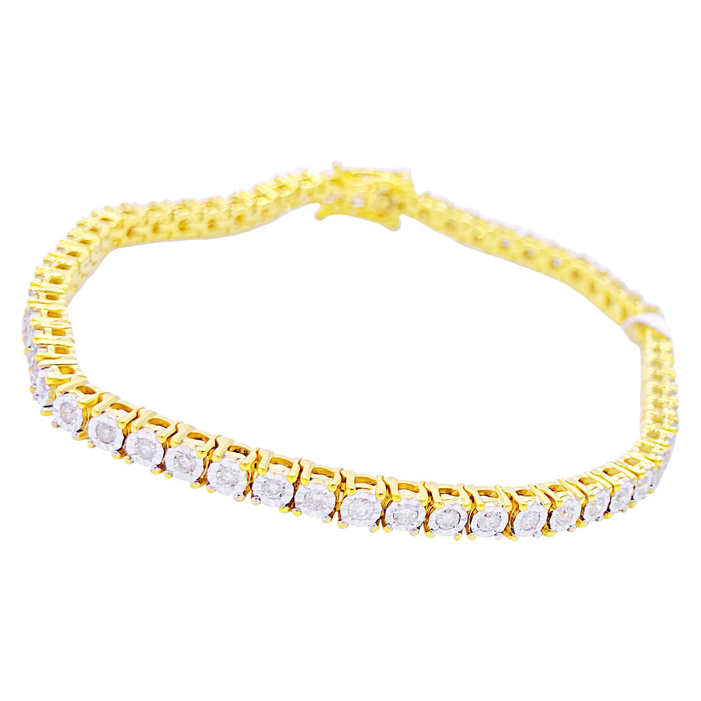 Image of Miracle Tennis Bracelet 125cttw Diamond 10K Yellow Gold ID 41362521391297