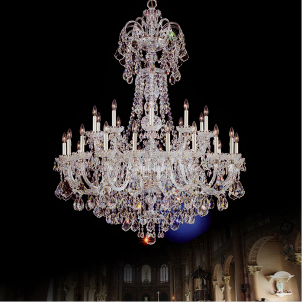 Image of Modern Banquet hall K9 Large crystal chandelier LED sales lobby chandelier Spiral villa Living Room duplex building Stair