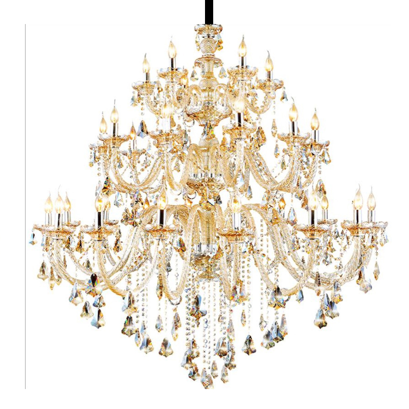 Image of Modern Hotel Hall Candle Crystal Chandelier Blown Glass villa Stair Light Murano Chandeliers Banquet Pendant Lamps Sitting Room
