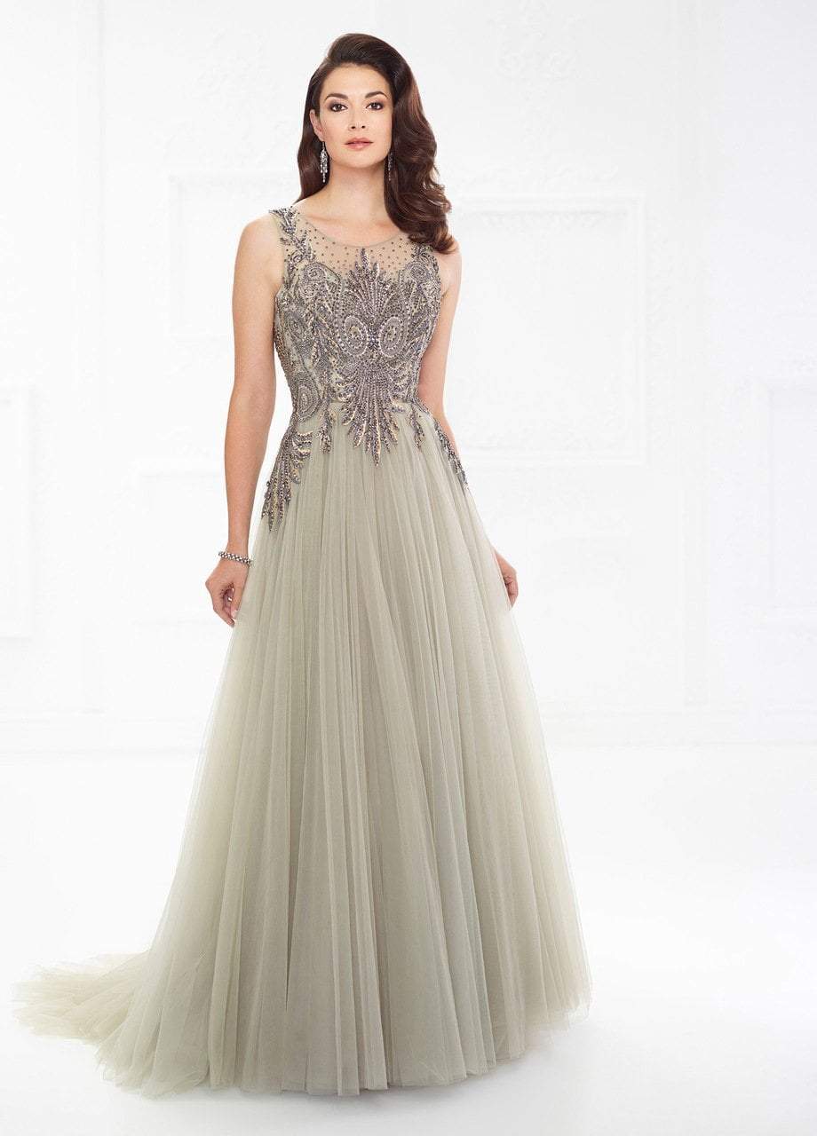 Image of Montage by Mon Cheri - 118962 Sleeveless Beaded Tulle A-line Gown