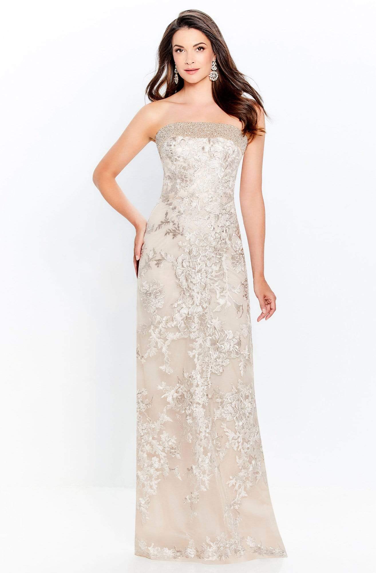 Image of Montage by Mon Cheri - 120920 Embroidered Lace Sheath Dress