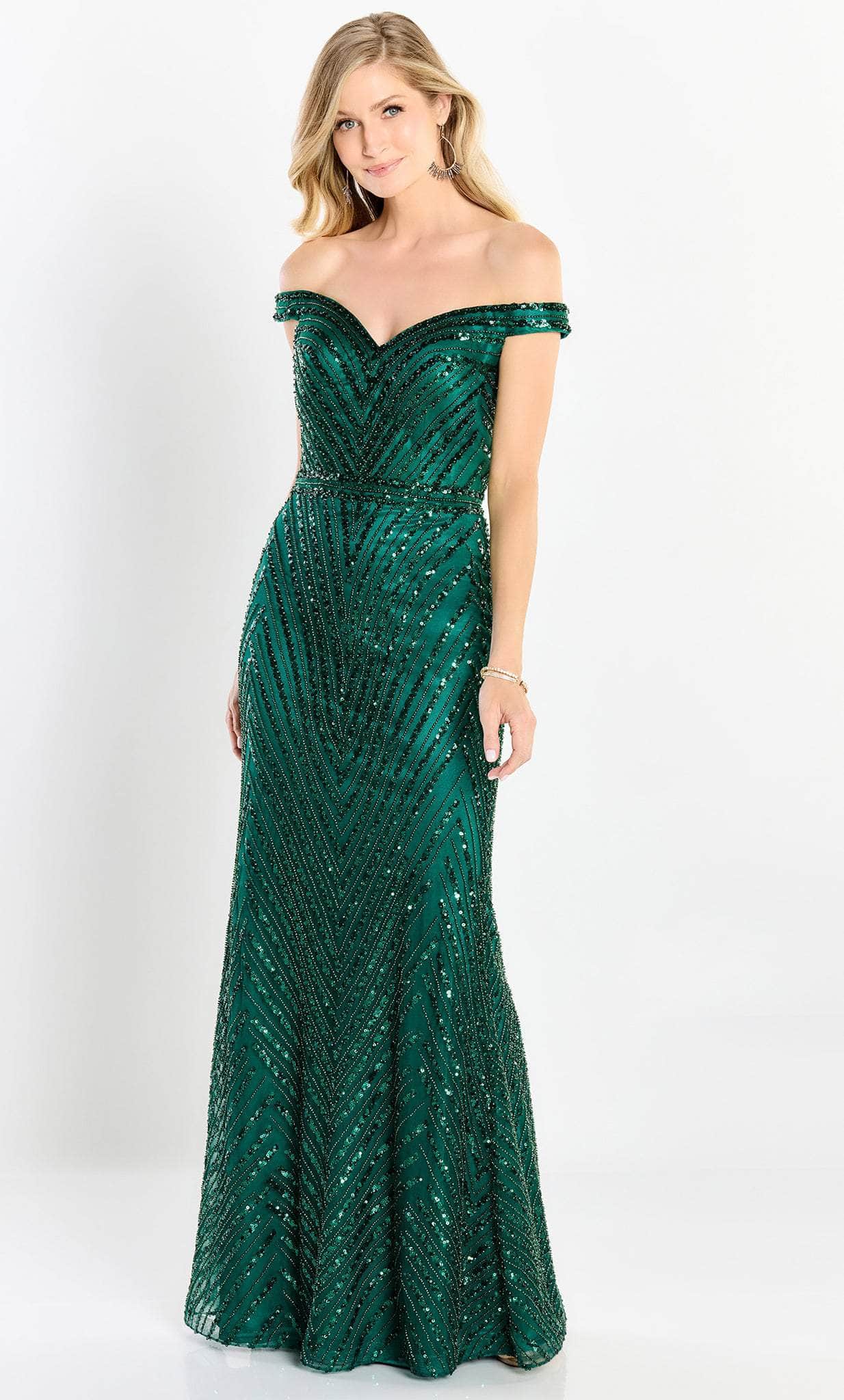 Image of Montage by Mon Cheri M2215 - Sequined Off Shoulder Gown