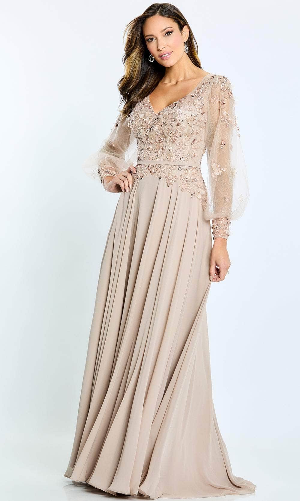 Image of Montage by Mon Cheri M505 - Long Sleeve A-line Long Dress