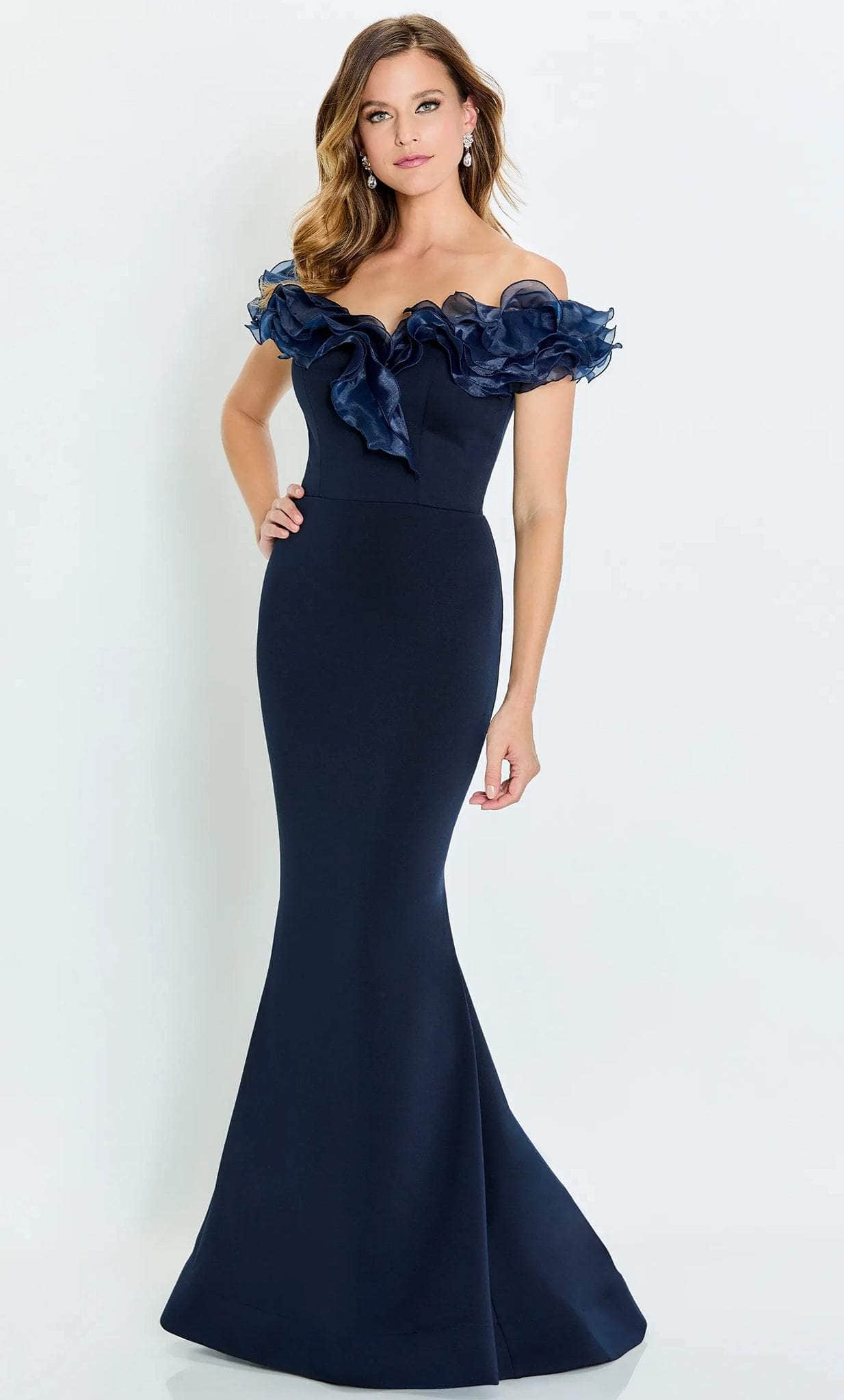 Image of Montage by Mon Cheri M538 - Ruffled Off Shoulder Prom Gown
