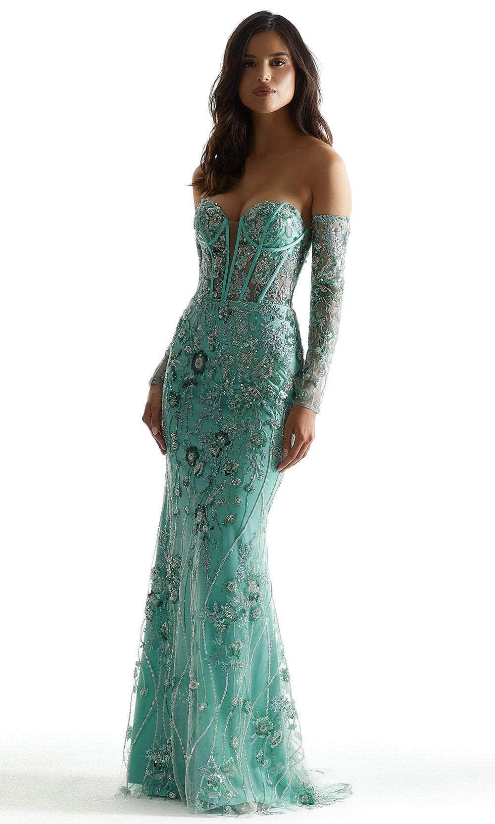 Image of Mori Lee 49002 - Sequin Pattern Prom Dress