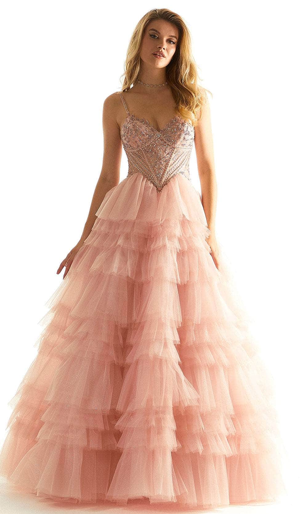 Image of Mori Lee 49005 - Glitter Lace Prom Dress