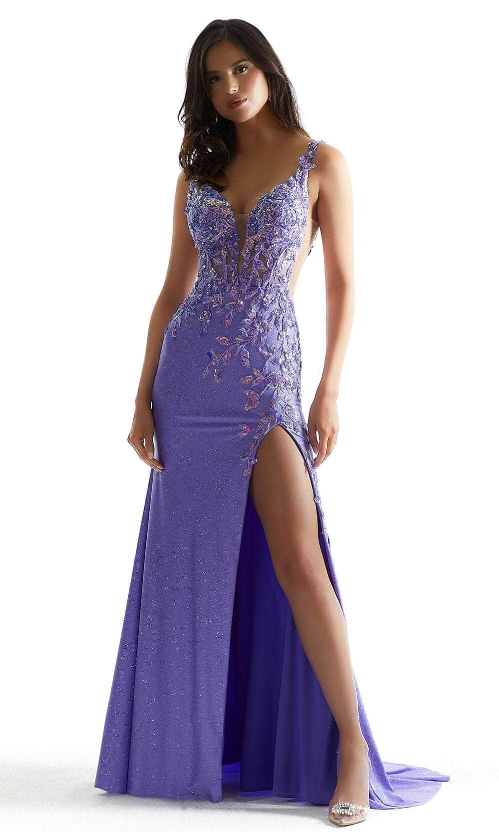Image of Mori Lee 49045 - Glitter Sheer Prom Dress