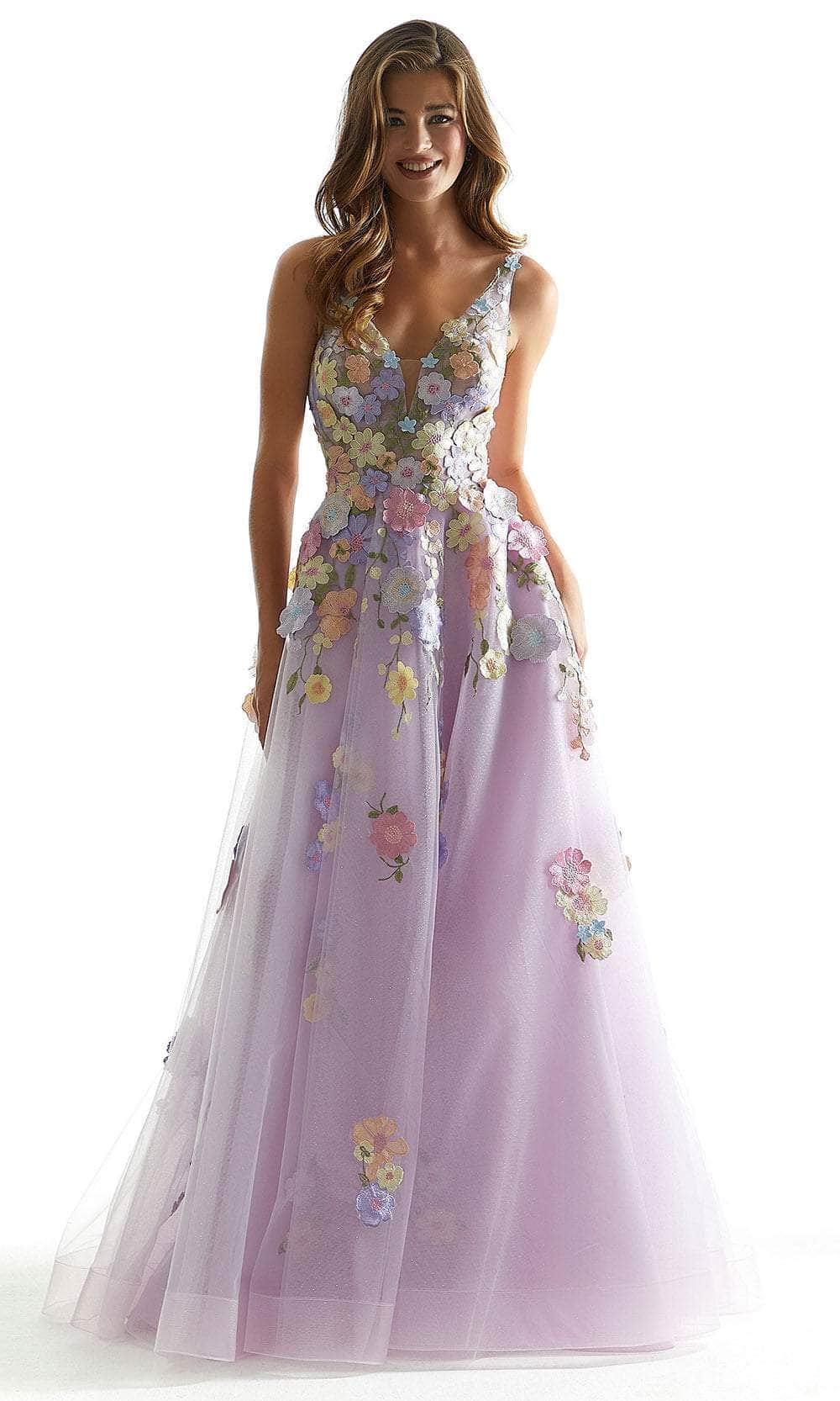Image of Mori Lee 49074 - Floral A-Line Prom Dress